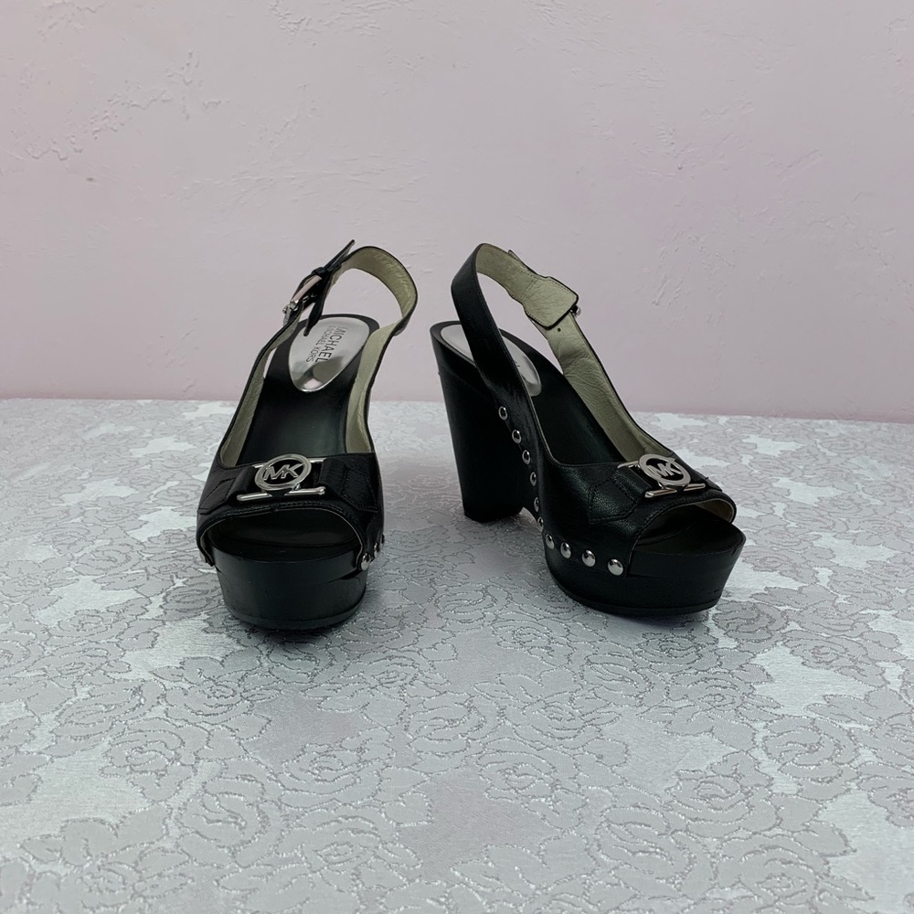 Michael Kors Charm Sling Platform Wedge Sandals